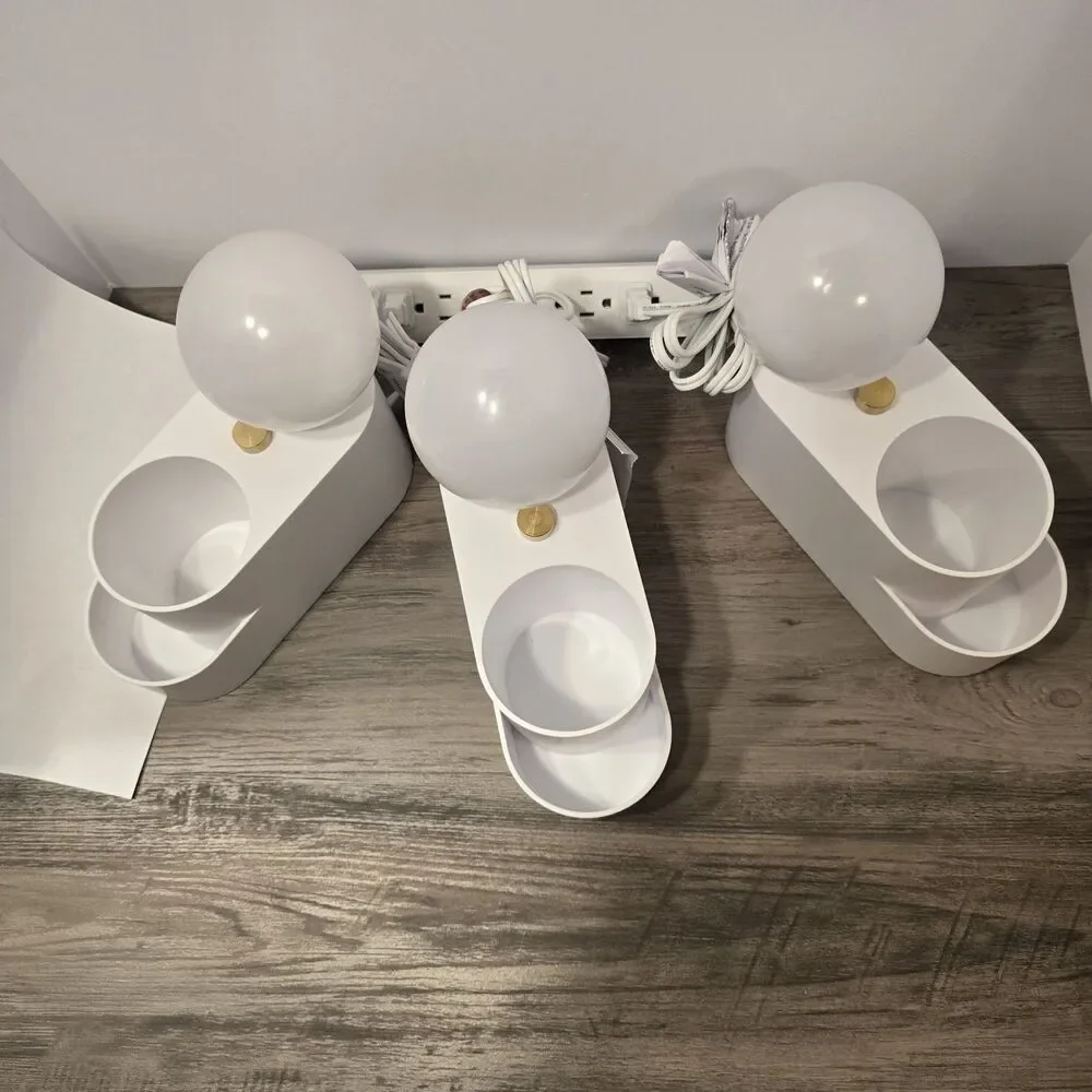 NEW Orb Shade Organizer Novelty Table Lamp White,3-PACK  Room Essentials
